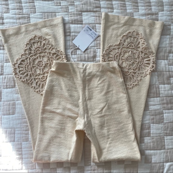 NWT Acne Studios Evelta Crochet Trimmed Cotton Pants - Picture 7 of 8